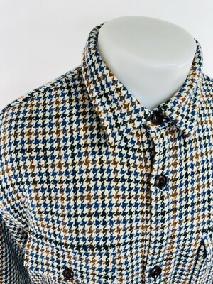 LANDS END - WOOL Houndstooth Tweed Field Ranch Chore Hunting L
