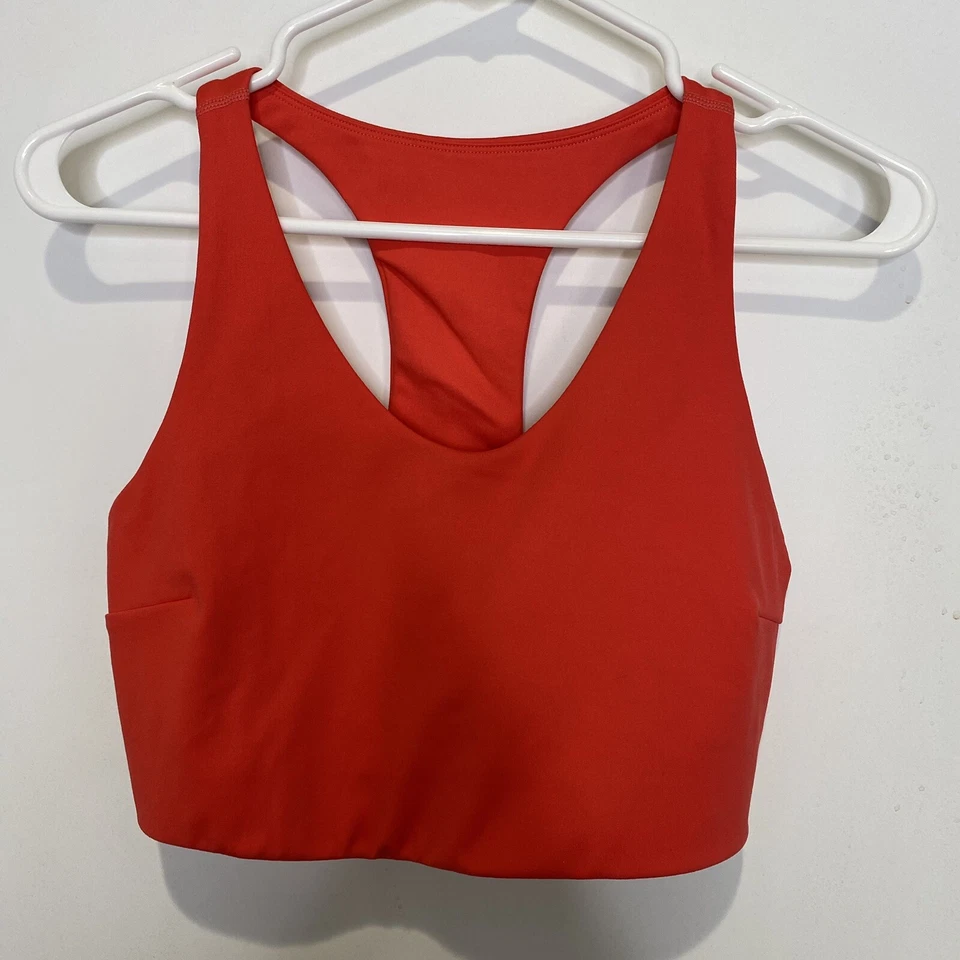 Sujetador deportivo mediano Zella rojo espalda deportiva elástico yoga atletismo sin relleno Foto 4 de 4