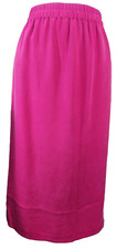 Vintage  90s Red 100 Silk Knee Length Pencil Skirt Lined Sz 10 Color Match Tag