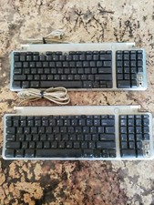 2 Vintage 1998 Apple Computer Wired USB Keyboard M2452 Blue Black For Parts
