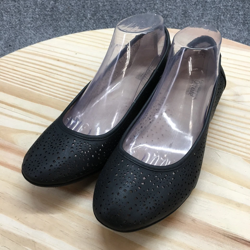 Croft & Barrow Zapatos Mujer 9 M Barítono Ballet Pisos Negros Informales Puntera Redonda Foto 3 de 4