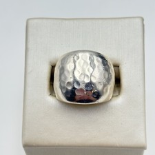 STERLING SILVER 925 6mm HAMMERED BAND SIZE 6 RING 13.2g