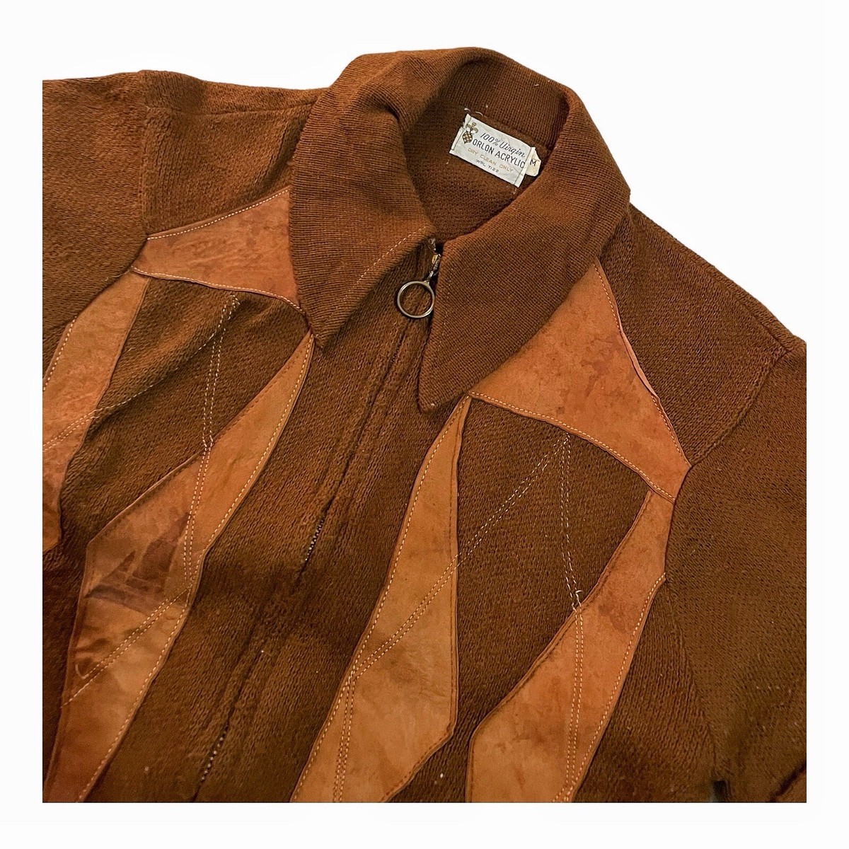 Vintage 60s 100% Virgin Orlon Acrylic Zip Cardigan Sweater Vintage 60s 100% Virgin Orlon Acrylic Zip Cardigan Sweater