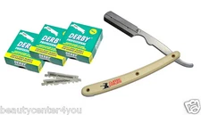 Classic Samurai Stainless Steel Straight Barber Razor +300 Blades - CS101C