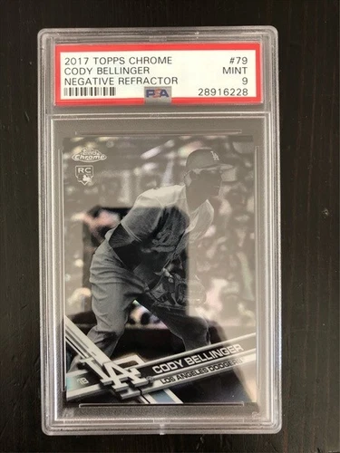 2017 Topps Chrome #79 Cody Bellinger PSA 9 Negative Refractor RC Rookie Dodgers