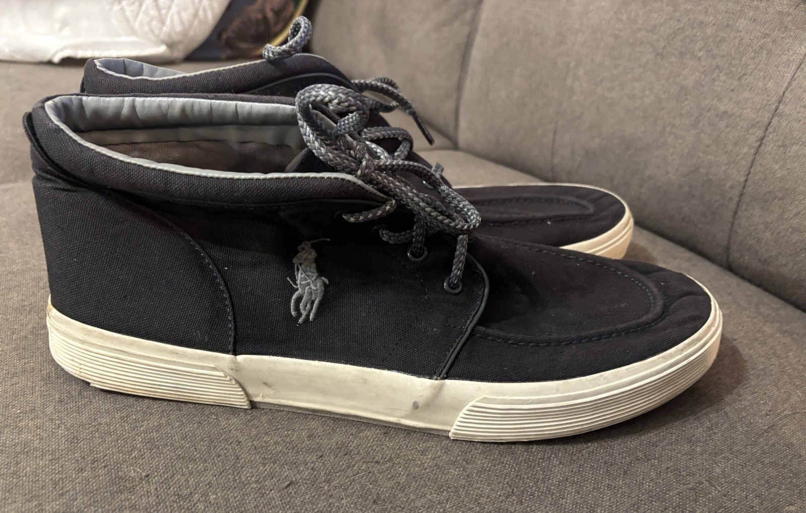 LOTTO Polo Ralph Lauren casual alla caviglia Federico scarpe stringate tela uomo blu taglia 14 D