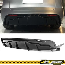 Fits 20-24 Tesla Model Y Rear Bumper Lip Diffuser W/ Aprons 3PCS Gloss Black PP