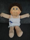 Cabbage Patch Kids Brown Hair Blue Eyes Tongue Out 80s Outfit