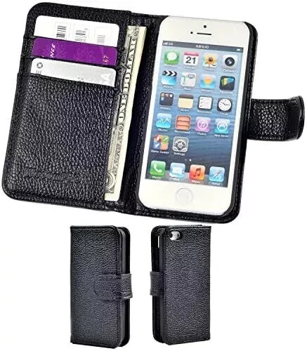 Case for iPhone 5, for iPhone SE 2016, PU Leather Folio Flip Wallet Case Phone C - Picture 2 of 7