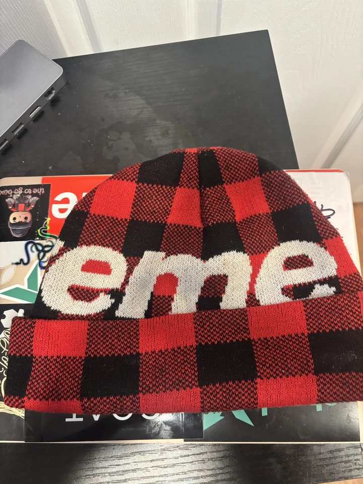 Gorro Supreme Big Logo (F/W20) - FW20BN9 ROJO A CUADROS Foto 2 de 3