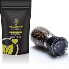 Gewürzmühle mit Keramikmahlwerk gefüllt mit 90g Bunter Pfeffer