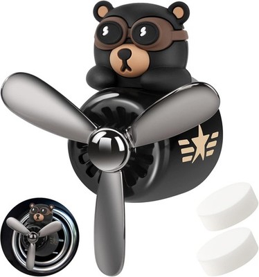 Auto Lufterfrischer Bär Pilot Silikon Clip Diffuser 2 Tabletten schwarz 7cm Vent