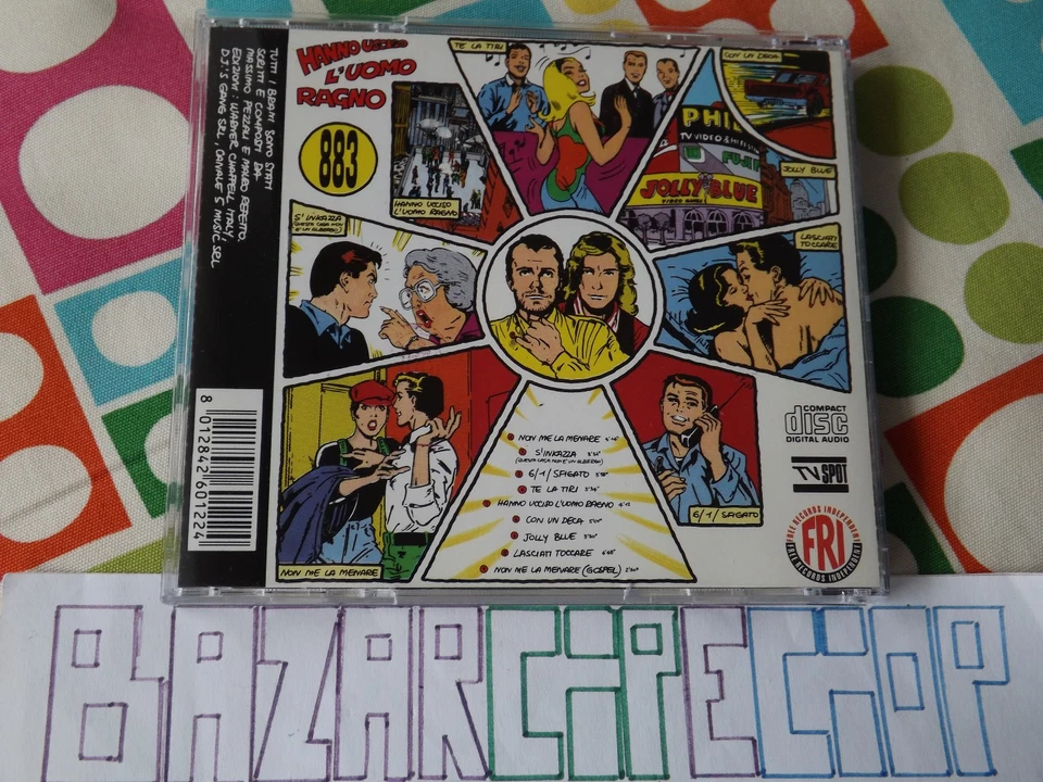 Cd 883 Hanno Ucciso l'uomo Ragno Cover Copertina Posteriore alternativa