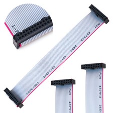 Flat Ribbon Cable 20Pin Female to Female IDE Extension Cable 50CM Length 2Pcs...