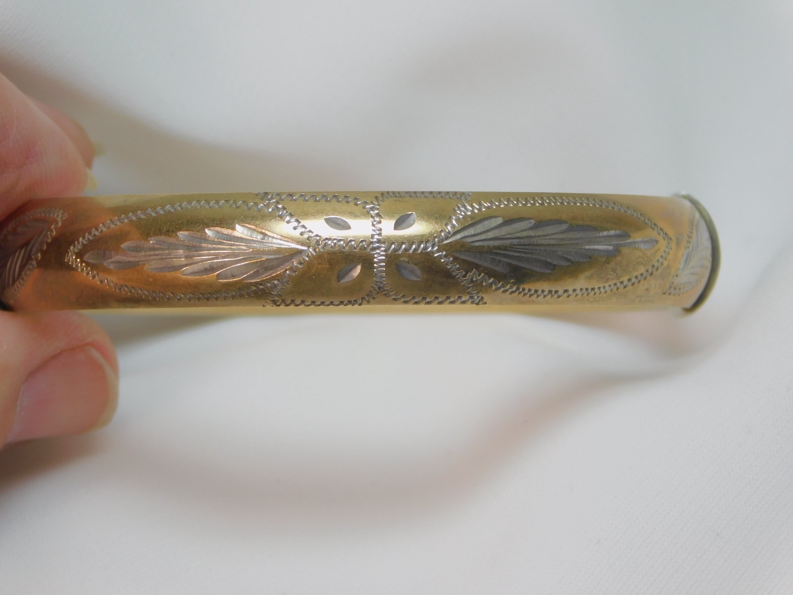 GOLD FILLED OVER SOLID STERLING SILVER ENGRAVED B… - image 6