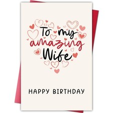 Cheeklee Romantic Birthday Card for Wife, To My 8.1 x 5.3 inches, Wife