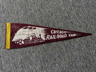 Original Vintage 1948 Chicago Railroad Fair Felt Pennant 5x17”