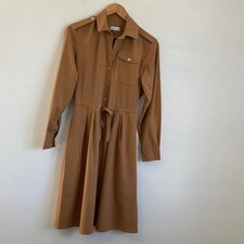Calvin Klein Brown Long-Sleeve Shirt Dress Size 4