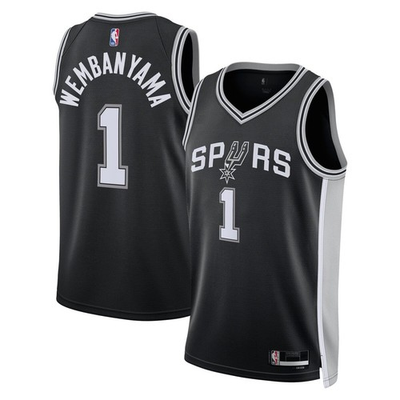 #ad NBA Kids Youth Swingman Jersey Victor Wembanyama Spurs Icon 18 20 Black Antonio $154.99