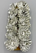10 VTG Sturdy Christmas Tree Candle Holders Clip On  Silver Metal  W. Germany