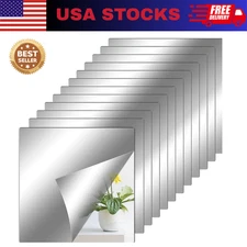 12 Pieces Flexible Mirror Sheets, Self Adhesive Decorative Plastic For walls
