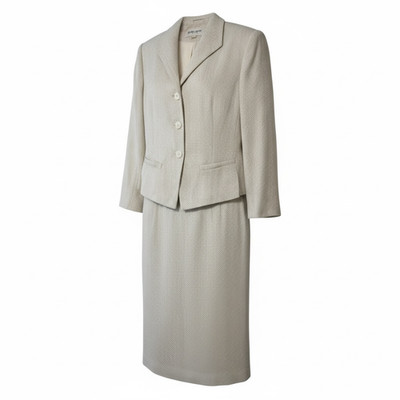 NWT Albert Nippon Tailored Single Breasted Cut Tweed Metallic Women's Suit Set