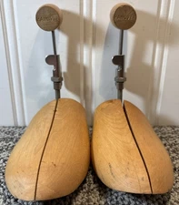 Vintage Hanover Shoes Adjustable Wooden Shoe Trees Stretchers Keeper Sz #5 Large