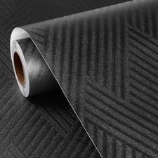 FunStick Modern Black Wallpaper Peel and Stick Textured 200" x 12",