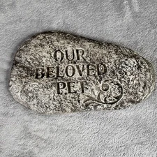 Pet Memorial Stone Marker Our Beloved Pet Grave Garden Marker Outdoor Decor