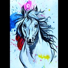 ACEO Original House Animal Abstract Acrylic Pop Art Card Hand Painting NEW OOAK