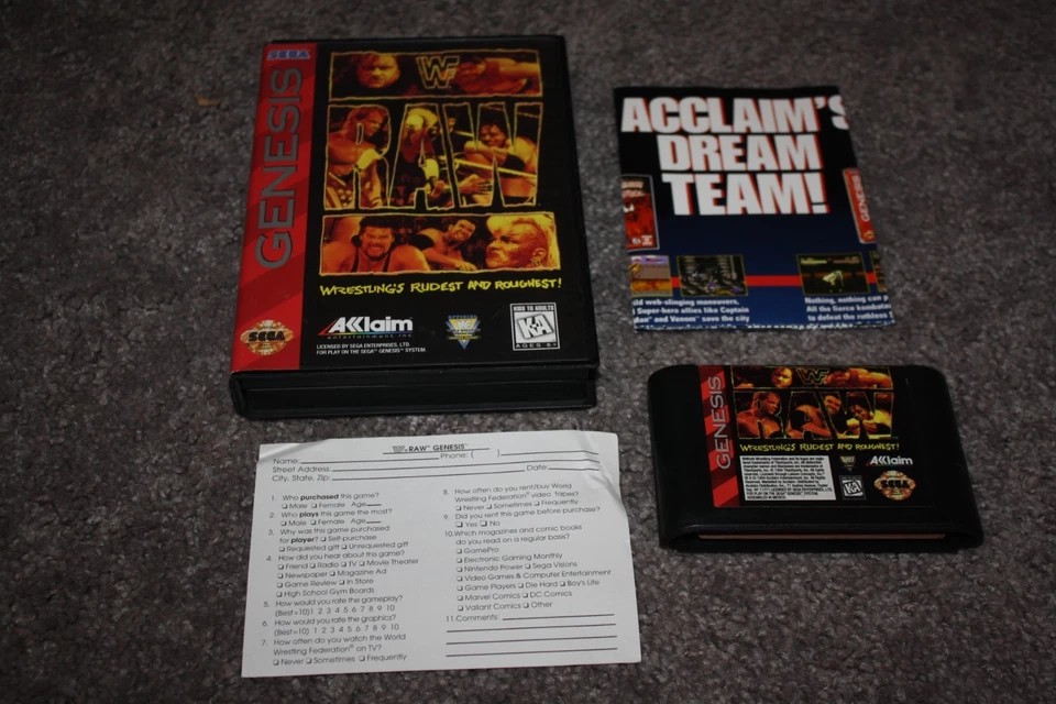 WWF Raw (Sega Genesis, 1994) Complete - Image 3 of 3