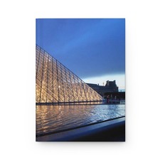 Louvre Pyramid at Dusk Hardcover Journal  Paris Architecture Photography