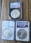 2020 W 2021 2015 American Silver Eagle MS-70 NGC First Day & Releases - Lot Of 3