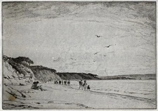 Leslie Moffat Ward (1888-1978) Etching - On A Summer Shore