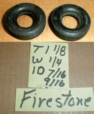 1 pr INSIDE RIDGE FIRESTONE Tires 1/24th Slot Car T 1 1/8 X W 1/4 X 7/16 USED