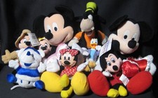 9x DISNEY MICKEY  MINNIE MOUSE DONALD DUCK GOOFY PLUSH LOT