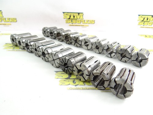 20 ASSORTED DA180 COLLETS 1/8" TO 47/64" ERICKSON HARDINGE KENNEMETAL KEO