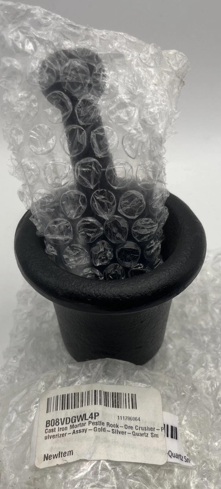 Cast Iron Mortar Pestle Rock-Ore Crusher-Pulverizer-Assay-Gold-Silver-Quartz