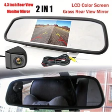 Backup Reverse Camera Car Rear View System IR Night Vision 4.3" Mirror Monitor