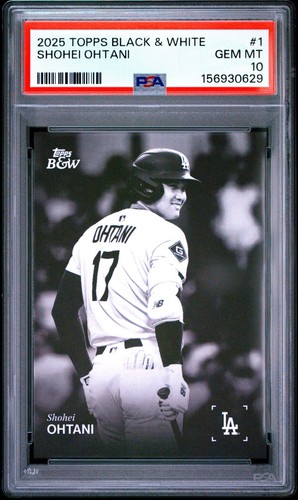 Topps 2025 Black & White Shohei Ohtani Dodgers Base Set #1 PSA 10