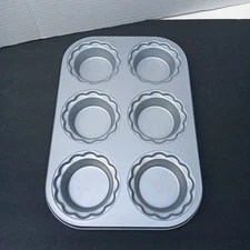 Pampered Chef Tart Cupcake Pan Mini Pie Nonstick Silver/Blue