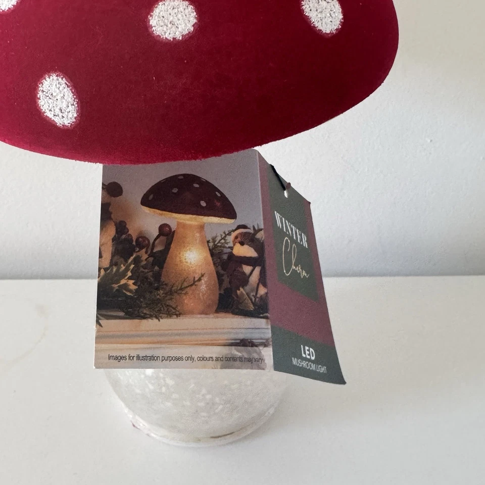 Dije de Invierno Luz LED Seta - Terciopelo Rojo Puntos Blancos - Decoración de Navidad Foto 4 de 4