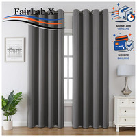 VerdunklungsvorhäNge Grau Blickdicht 2Er Set H225 X B140 Cm Thermovorhang