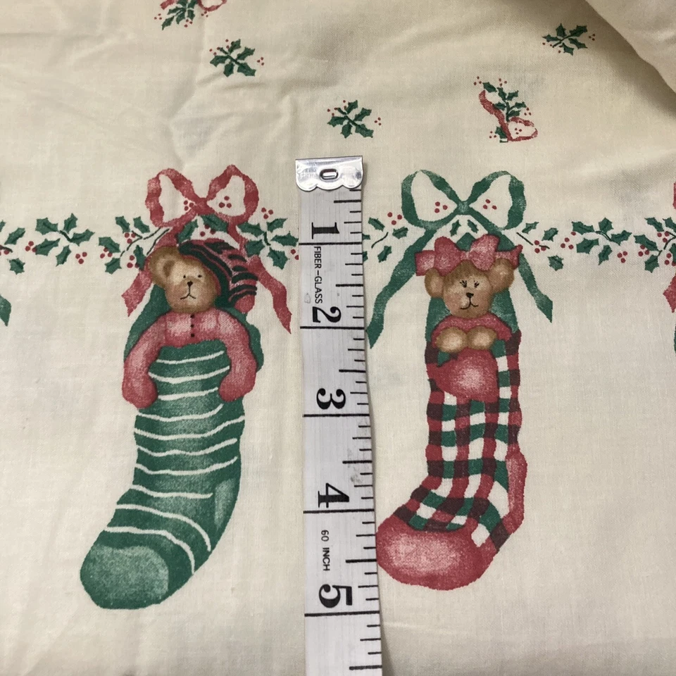 Daisy Kingdom Socks & Bows Border Fabric 34" x 44” Christmas Stocking 34115 - Image 3 of 4