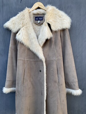 Armani jeans Vintage fur coat jacket size 42 | eBay