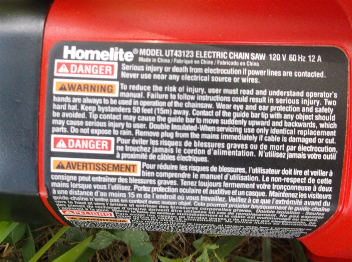 Homelite 2024 chainsaw ut43123