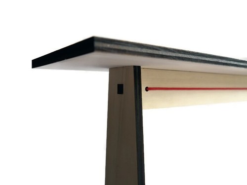 Slim Laser Cut Wood Console Table - Unique Skinny Design for Behind Sofa - Picture 6 of 10