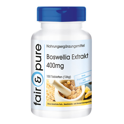 Boswellia Extrakt 400 mg - 150 Tabletten, Weihrauch, vegan - fair & pure