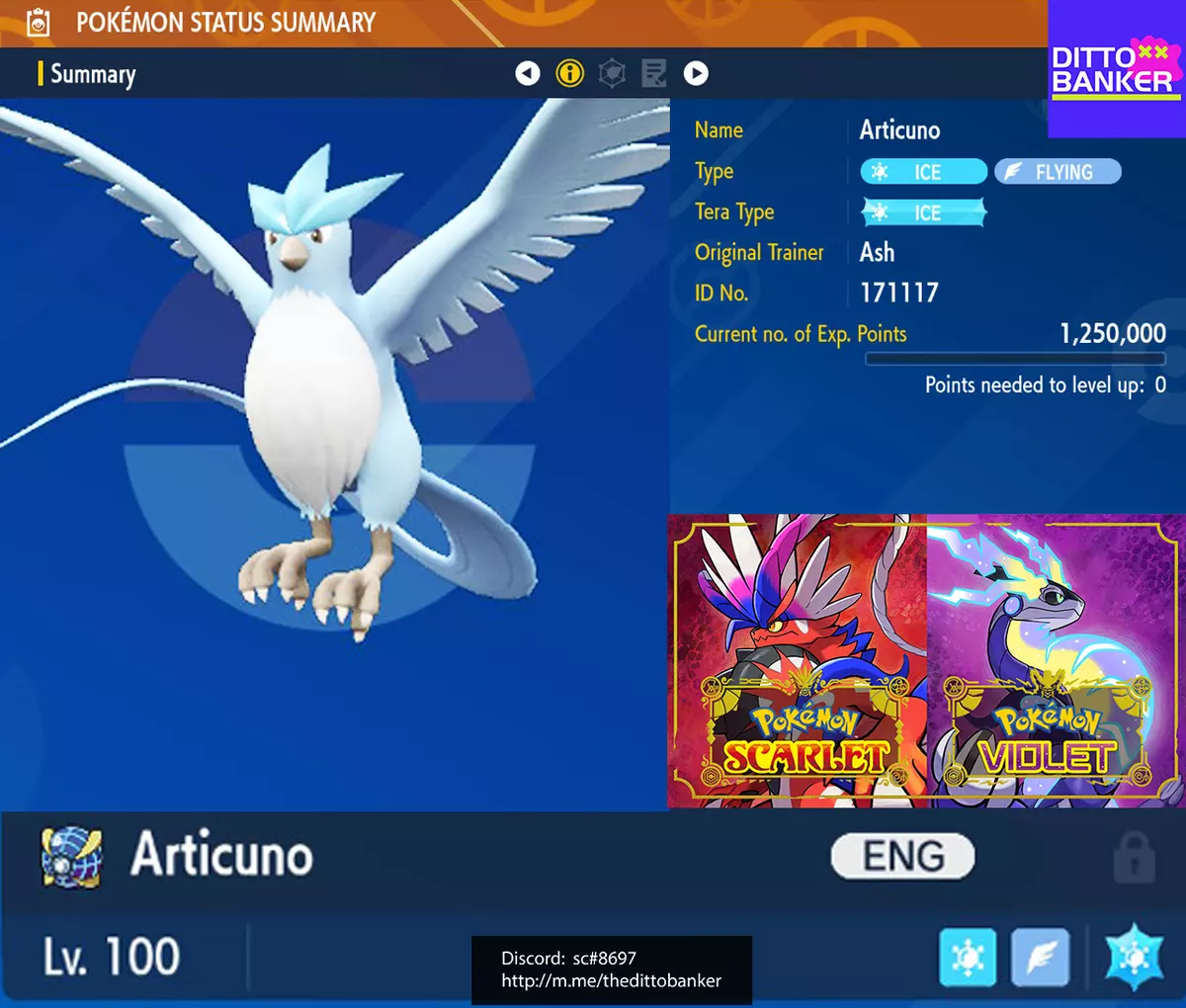 Shiny Legendary Articuno / Pokémon Brilliant Diamond and Shining