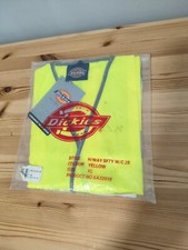 Image of Dickies Hi Viz Jacket Highway Safety Waistcoat in Yellow Size XL New B39